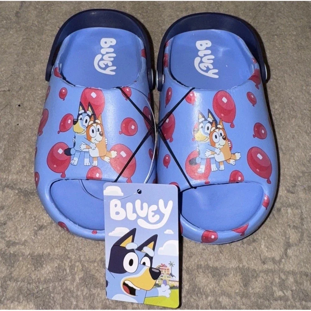 Bluey Boys Clogs Light‎ Blue Sandals Shoes Size Large (7-3/4